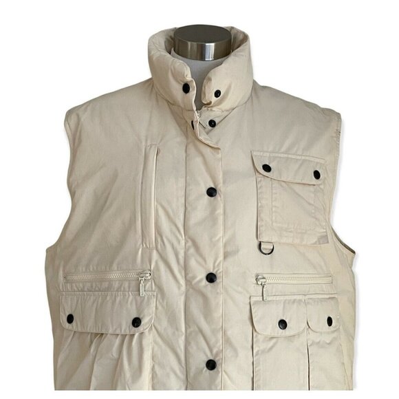 Eddie Bauer Vintage Womens XL Eggshell Goosedown Down Puffer Vest 90s Streetwear - Picture 2 of 5